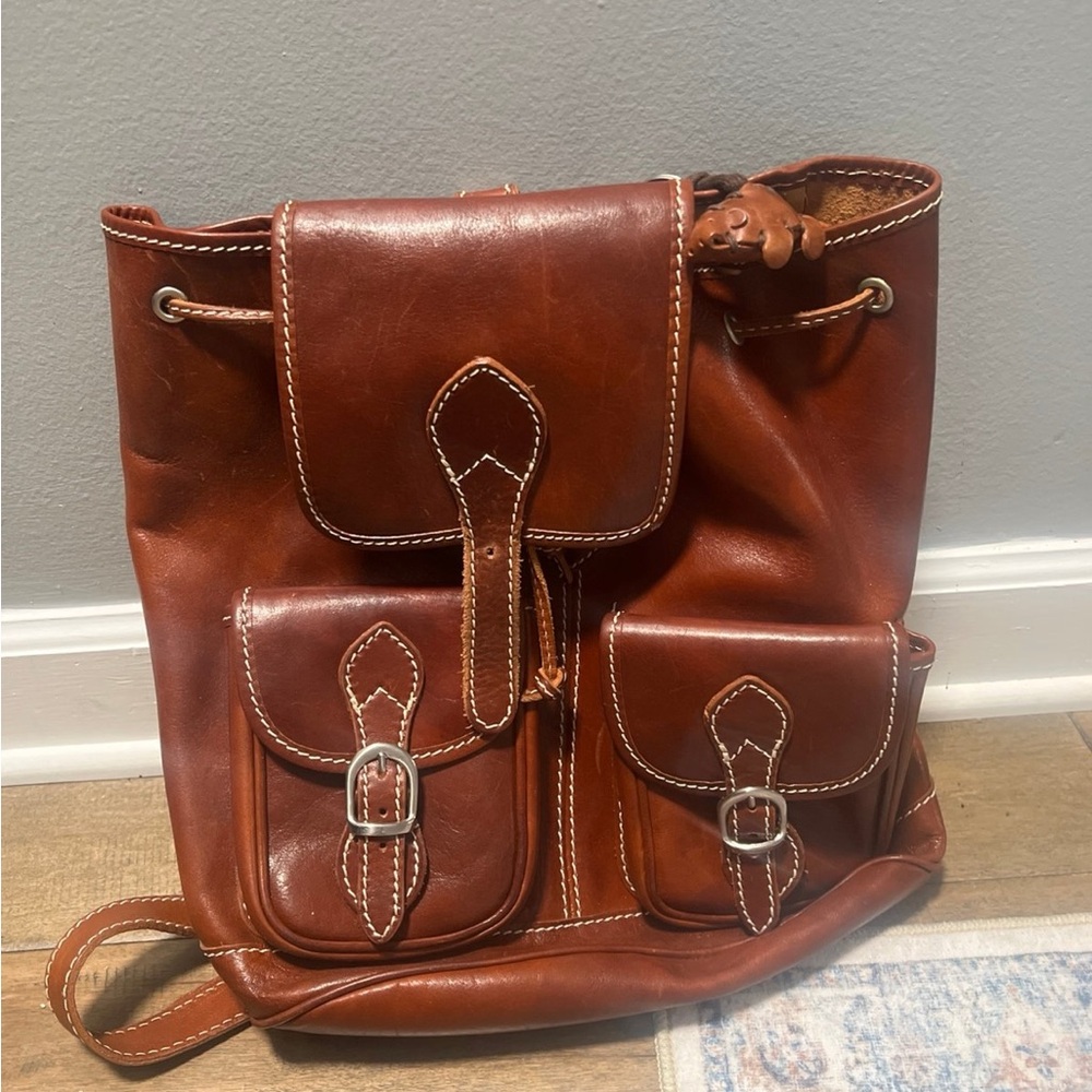 Brown Leather Backpack
